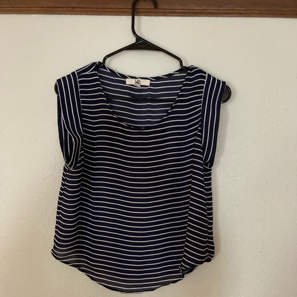 Adorable Shear Navy and White Crop